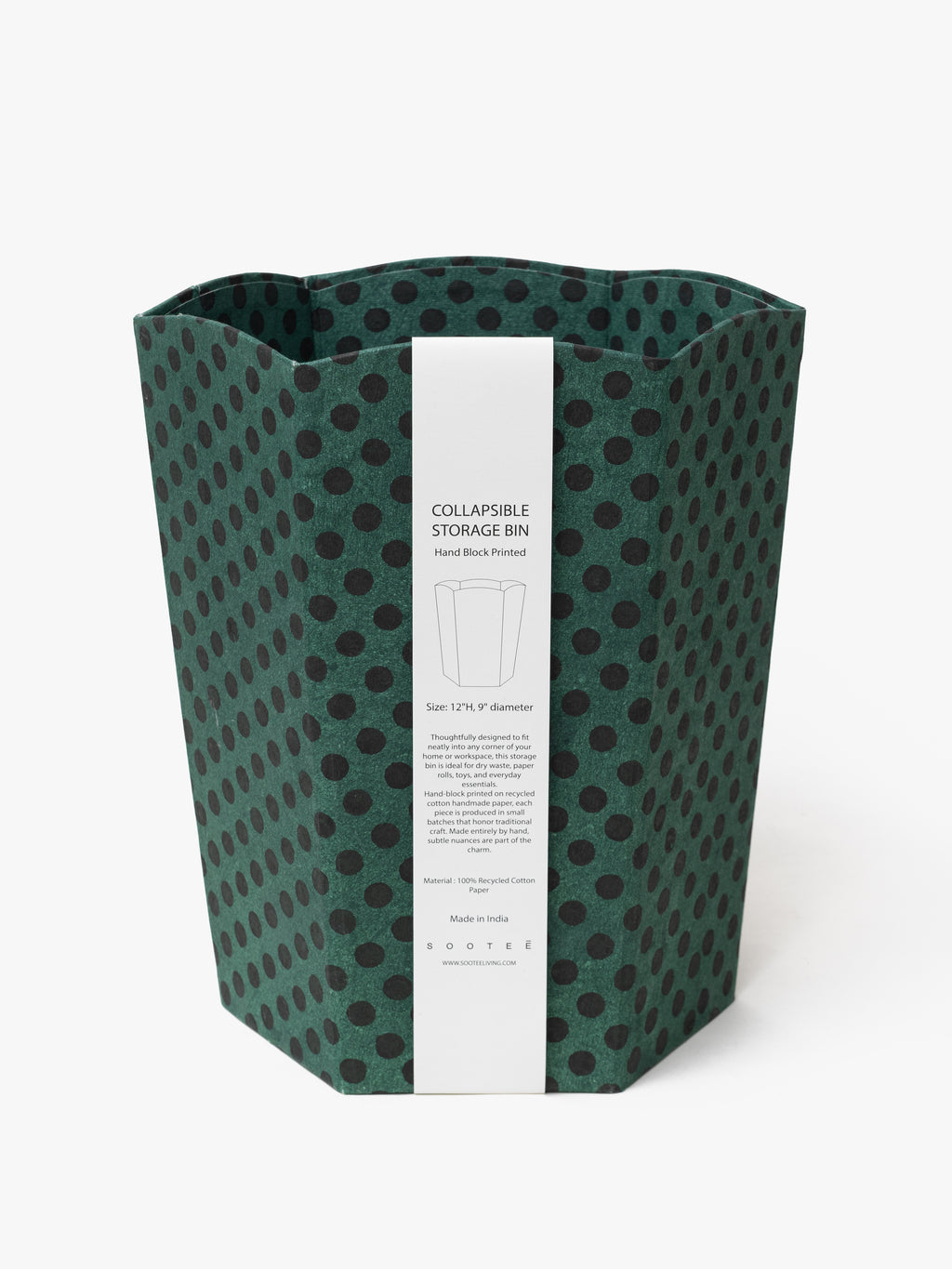 Scallop Collapsible Storage Bin - Polka